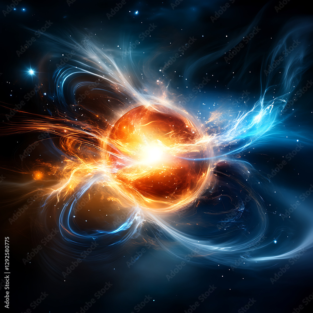 Wall mural cosmic explosion event deep space abstract art stellar environment vibrant viewpoint universe concep