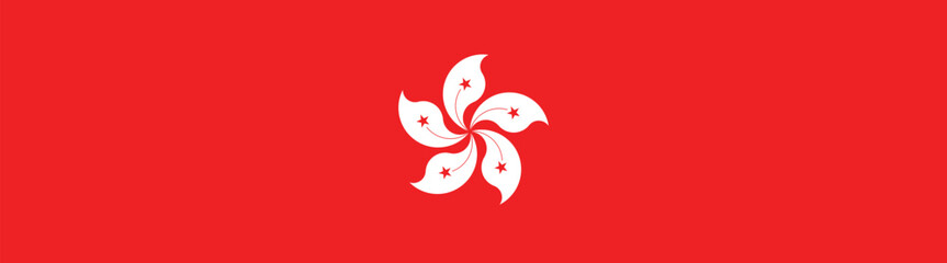 Fototapeta premium Hong Kong flag long banner digital vector illustration
