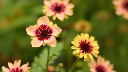 Obraz premium Close-up of Vibrant Bicolor Flowers in a Garden