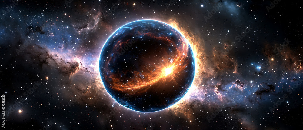 Canvas Prints celestial explosion a planetary event in space digital art cosmic environment artistic viewpoint