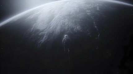 A landscape photo submitted to Adobe Stock, potentially generated with AI tools, shows an astronaut in space