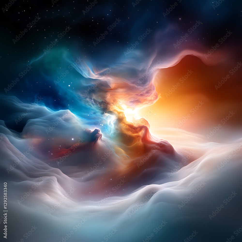 Canvas Prints cosmic explosion of colors deep space digital artwork abstract universe immersive perspective awe-in