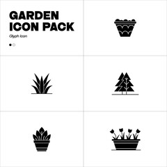 Garden Plants Icons - Vector Icons. Editable Stroke. Vector Graphic