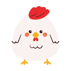 cute drawing cartoon chicken. cute animal drawing, doodle, sticker