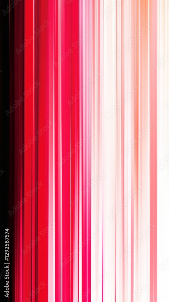Poster Abstract image with vertical red and pink gradient lines, blurred effect. Modern art and design concept