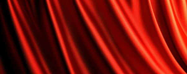 Fototapeta premium Elegant Scarlet Drapery Backdrop Rich Textured Fabric Waves for Theater Stage or Celebration Design