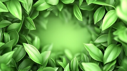 Obraz premium Lush Green Leaves Frame Background