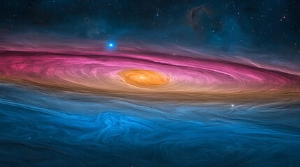 Cosmic Swirl: A Digital Painting of a Spiral Galaxy AI Generated