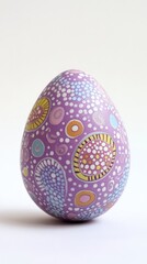 Fototapeta premium A cute Easter egg. a purple egg with a cute pattern