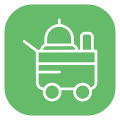Minimalist Line Art Circular Room Service Cart Icon