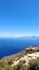 Obraz premium Clear Blue Skies Over Cap Formentor with Views of the Mediterranean and Serra de Tramuntana Mountains