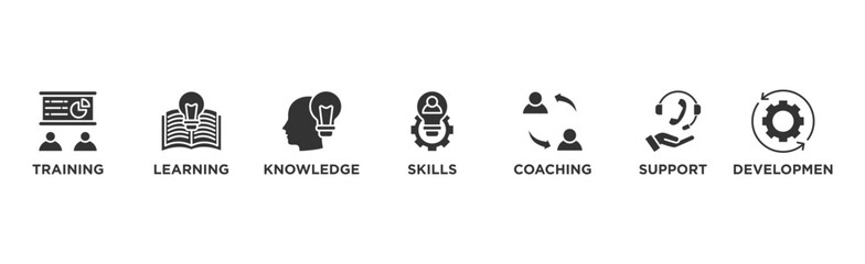 Capacity building banner web icon vector illustration concept with an icon of training, learning, knowledge, skills, coaching, support, and development