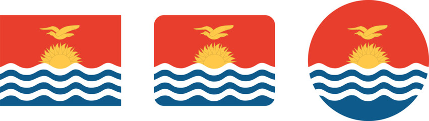 Obraz premium Flags of the British Indian Ocean Territory: Rectangular and Circular Formats