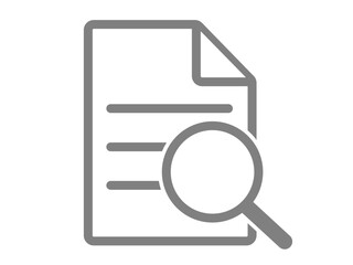 書類と虫眼鏡のアイコン（確認・調査）