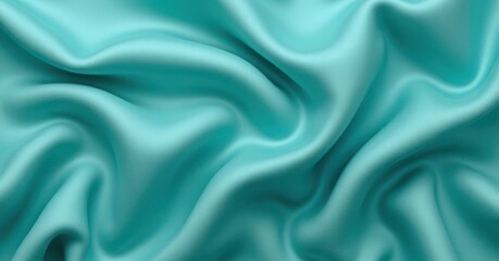 Elegant turquoise silk fabric textile shop close-up studio softness