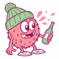 Fun and Wacky Cartoon Monster - Expressive Vector Artwork