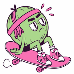 Laid-Back Skater Character - Playful and Expressive Artwork