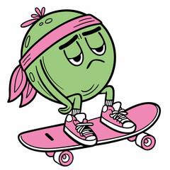 Laid-Back Skater Character - Playful and Expressive Artwork