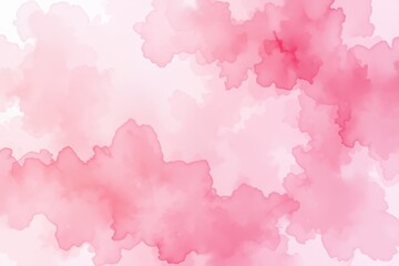 Obraz premium a close up of a pink and white watercolor background with clouds