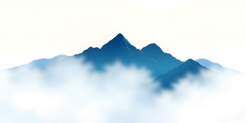  Mountain Silhouettes Against a Soft Blurred Background Representing Achievement and Business Strategy