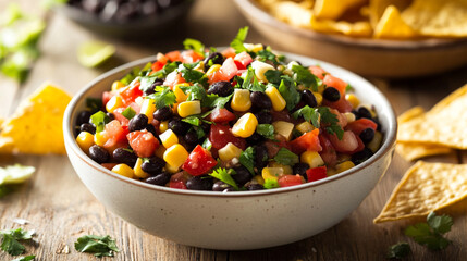  black bean corn salsa recipe with fresh tomatoes and cilantro red dip food beans green