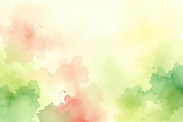 Fototapeta premium there is a watercolor painting of a green and pink cloud