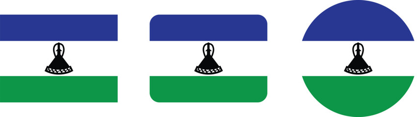 Lesotho Flag Design in Various Shapes