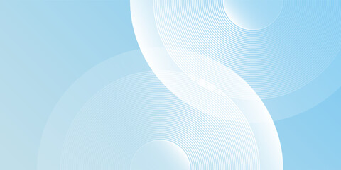 Minimalist banner background  pastel colorful  blue and white gradations. Circle effect style geometric abstract modern illustration