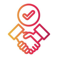 handshake Line Gradient Icon