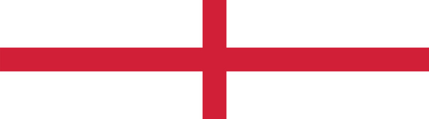 Flag of England. Flag icon. Standard color. A long banner. Rectangle icon. Computer illustration. Digital illustration. Vector illustration.
