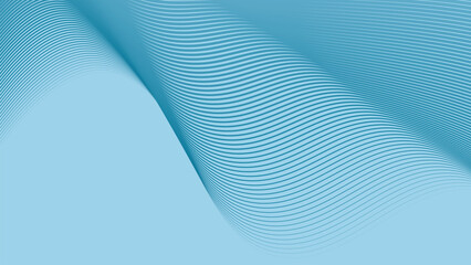 Azure Sky blue abstract background with stripes curve line
