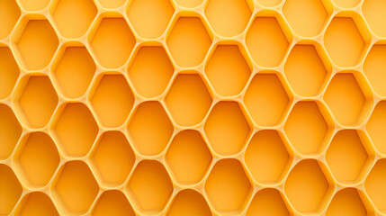Close-Up of Abstract Hexagonal Honeycomb Pattern in Bright Yellow