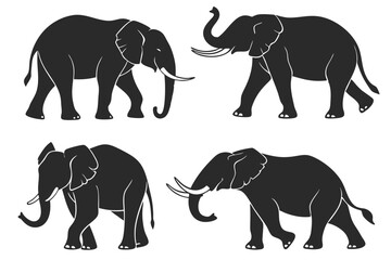 set of Elephant silhouette vector illustration