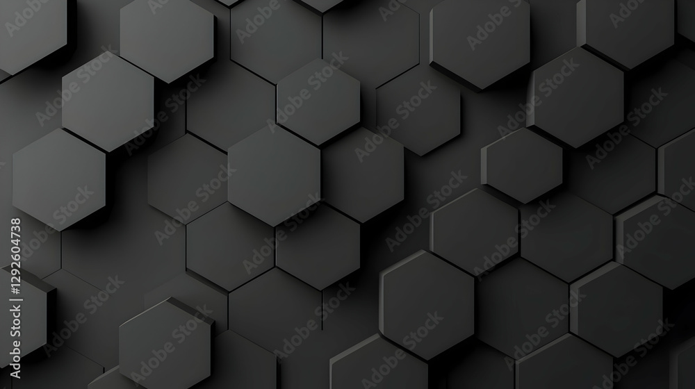 Poster dark hexagonal pattern background for modern design projects