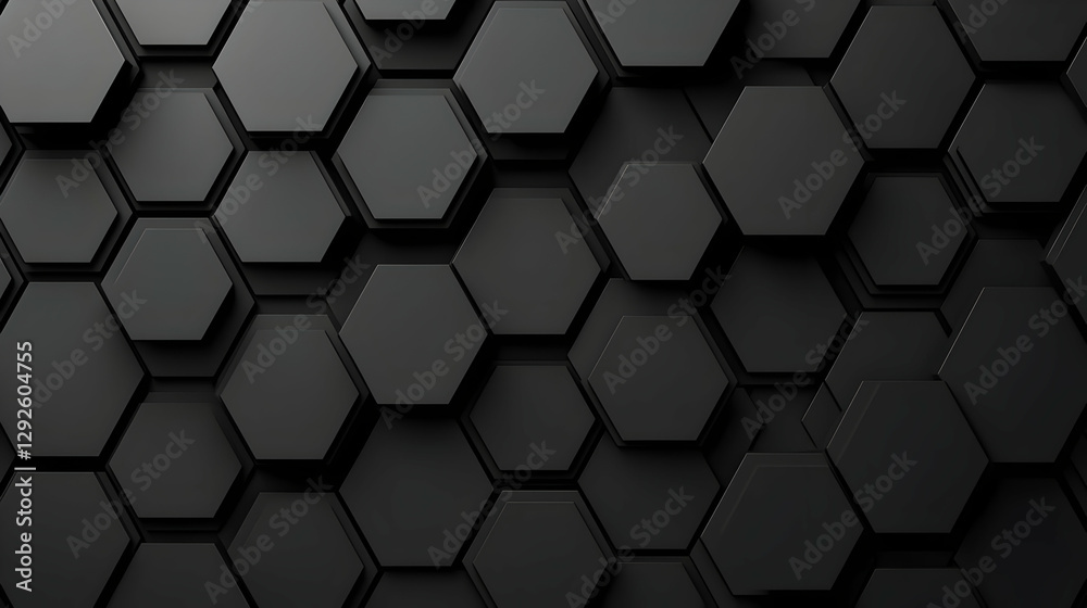 Poster dark hexagonal patterns on textured background for abstract design