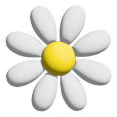  3D rendered chamomile flower for design elements