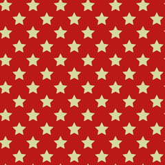 Christmas Geometric Pattern with Stars in Red and Golden