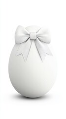 white Easter egg with bow