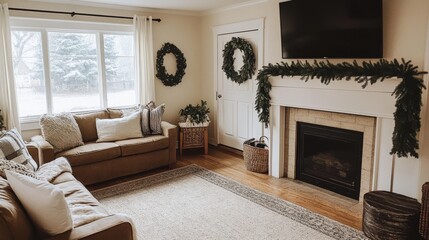 An empty room with wooden floors and white walls