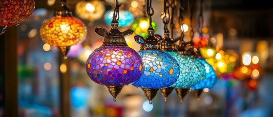 Naklejka premium Mosaic Lamp Array