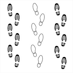 Footprint set of footprint icon, Silhouette of footprints. Vector illustration.