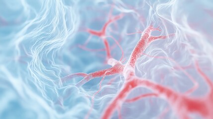 Abstract Red And Blue Vein And Artery Network Particles Backgrounds Digital Art Illustration Of Medi