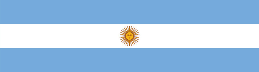 Argentina flag long banner digital vector illustration
