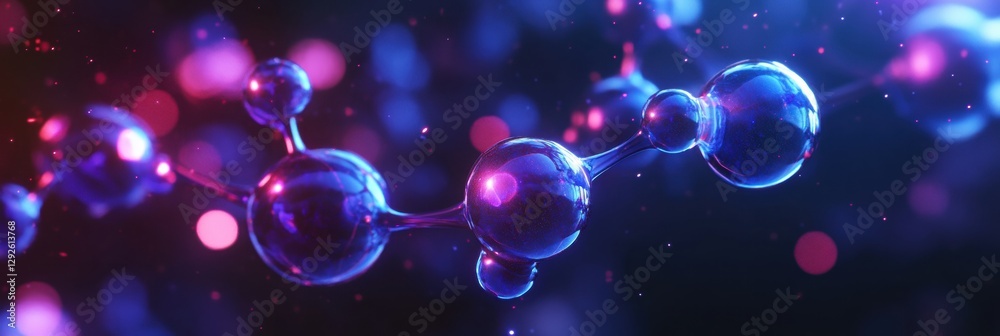 Fototapete exploration of botulinum toxin molecules in vibrant abstract three dimensional rendering. generative