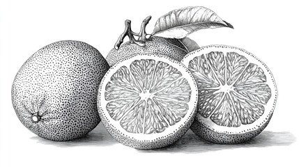 Fresh Citrus Fruits and Leaves Display Vibrant Oranges, Lemons, and Grapefruits for Healthy Living and Design