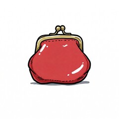 A red wallet against a white background.