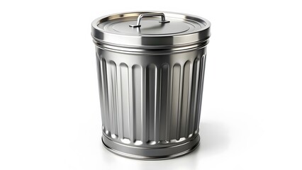 Metal Trash Can with Lid