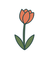 garden Orange tulip flower icon