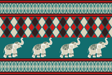 elephants pattern, Geometric
Beautiful Thailand,thai pattern,seamless,Traditional,ethnic,fabric pattern for textiles,rugs, wallpaper,clothing, sarong,batik,wrap,embroidery,print,background,cover, illu