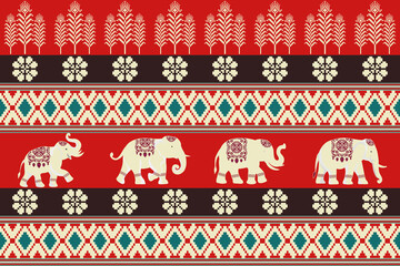 elephants pattern, Geometric
Beautiful Thailand,thai pattern,seamless,Traditional,ethnic,fabric pattern for textiles,rugs, wallpaper,clothing, sarong,batik,wrap,embroidery,print,background,cover, illu